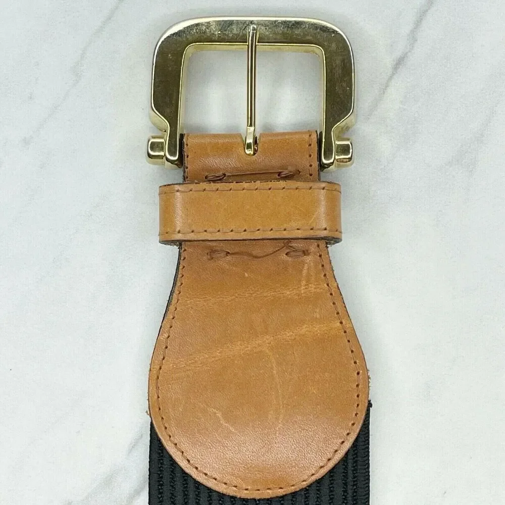 Vintage The Limited Stretch Belt Leather Trim Gold Hardware Medium (M) ✨